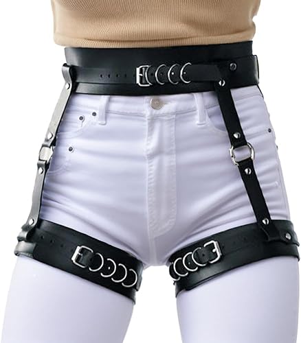 durex vibrating underwear Women's PU Leather Leg Garter Body Belt Adjustable Punk Waist Belt Festival  Rave Costume in Kenya