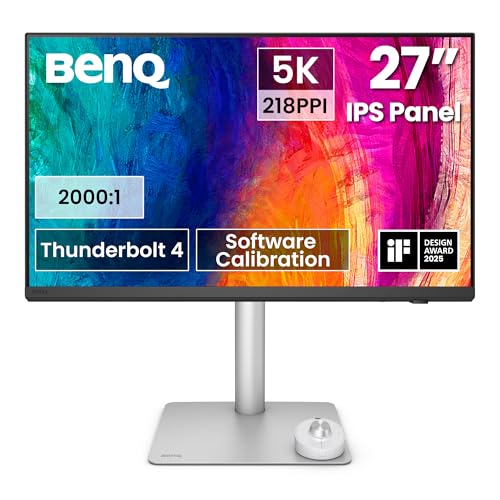BenQ PD2730S 27Zoll 5K-Monitor, 90W Thunderbolt 4, 218 PPI, 98% P3, 2000:1 Kontrast, Nano Matte Panel, Daisy Chain, KVM, höhenverstellbar, Mac-kompatibel, für 3D-Artists, VFX-Animatoren, Game Designer thumbnail 1