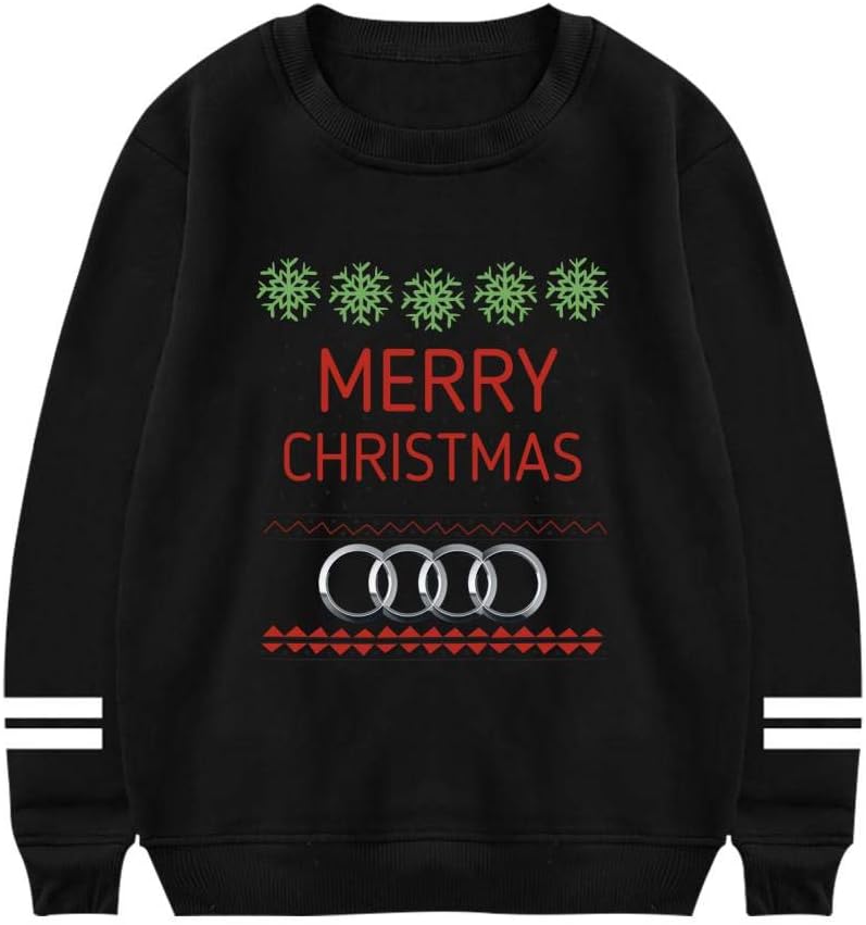 SwcyFun Men's Crewneck Sweatshirt Christmas Au-di Long Sleeve Warm Cotton Hoodie