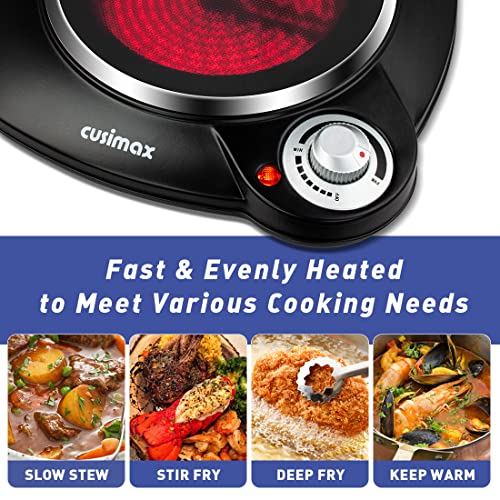 CUSIMAX Hot Plate, 1200W Electric Hot Plates for Cooking, Portable