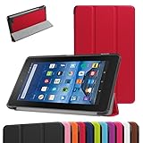 Fire 7 5th Generation Slim Shell Case,Mama Mouth Ultra Slim Lightweight 3-folding PU Leather Standing Cover For 7