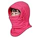 Kids Windproof Double Thick Fleece Hoody Balaclava Outdoor Sledding Skiing Cap (Light Rose)