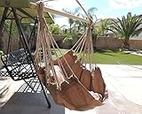 Hammock Chair Hanging Rope Chair Porch Swing Outdoor Chairs Lounge Camp Seat At Patio Lawn Garden Backyard Tan