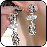 Gold Pearl Drop Earrings Gold Statement Long Baroque Pearl Earrings Wedding Prom Bridal Earrings Jewelry