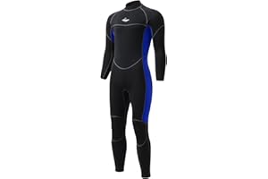 AICARSHI 3mm Shorty Full Wetsuit for Men - Neoprene Dive Skin Front Back Zip Scuba Diving Suit for Diving Snorkeling Surfing Swimming