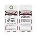 NMC LOTAG36-25 Lockout Tag, "DANGER - DO NOT OPERATE," 6" Height x 3" Width, Unrippable Vinyl, Red/Black on White (Pack of 25) primary