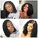 V SHOW Hair Lace Front Wigs Human Hair Brazilian Bob Kinky Curly Wet and Wavy Virgin Hair Pre Plucked Lace Wigs 14 Inches for Black Women