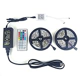 LEDniceker 5050 LED Strip Lights - 32.8ft / 10M Flexible 5050 RGB LED Light With 44key LED Controller and DC 12V5A Power Adapter