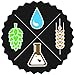 Beer Ingredients Water Hops Malt Yeast Vinyl Sticker 5 Inch, Indoor/Outdoor