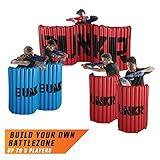 BUNKR Inflatable Battlezone Tournament Set (5 Pieces) Compatible with Nerf, Laser X, X-Shot and BoomCo, Red/Blue
