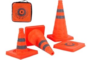 Safety Cone 18 Inch-4 Pack Collapsible Traffic Cone Pop Up Reflective Construction Cones with 2 High-Intensity Grade Reflecti