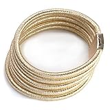 FANCY LOVE New Punk Wide Stretch Rope Gold Maxi Colar Chocker Necklace