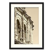 Ancient Architecture Theme Wall Art Black Framed Canvas Prints Home Decoration for Bedroom, Livingroom Ready to Hang - 23x31 inches