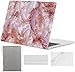 Sykiila for Macbook Pro 13 Inch with Touch Bar Case 2019 2018 2017 Model A2159 / A1989 / A1708 / A1706 Keyboard Cover & Sleeve & HD Screen Protector 4 in 1 - Rose Marble