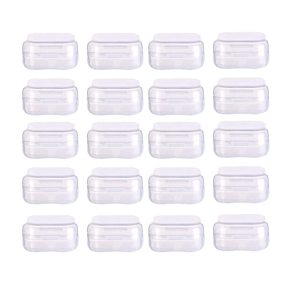 WYAN 20 Pack Square Clear Plastic Storage Containers Box with lids, for organizer Box Case for Beads,earplug, and More Small Items(3.5x3.5cm)