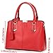 OURBAG Women Leather Handbags Fashion Top Handle Bag Cross body Shoulder Bag for Ladies Wine Red Medium