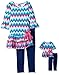Dollie & Me Girls' Chevron Drop Waist Tiered Tunic with Knit Leggings