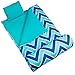 Wildkin Kids Sleeping Bags for Boys and Girls, Perfect Size for Parties, Camping, and Overnight Travel, Cotton Blend Materials Sleeping Bag, Measures 66 x 30 x 1.5 Inches, BPA-free (Chevron Blue)