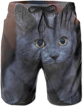 Men's The Russian Blue Cat Quick Drying Breathable Surf Pants Swim Trunks X-Large
