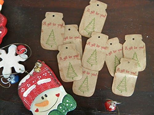 Mason Jar Tags, Christmas Gift Tags, Tree Tags, Holiday Labels, Christmas Hang Tags, Christmas Stickers
