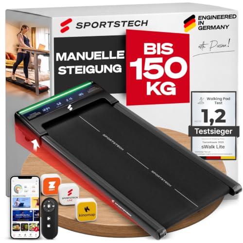 Sportstech, Laufband für Zuhause mit Steigung, bis 150 kg sWalk Lite