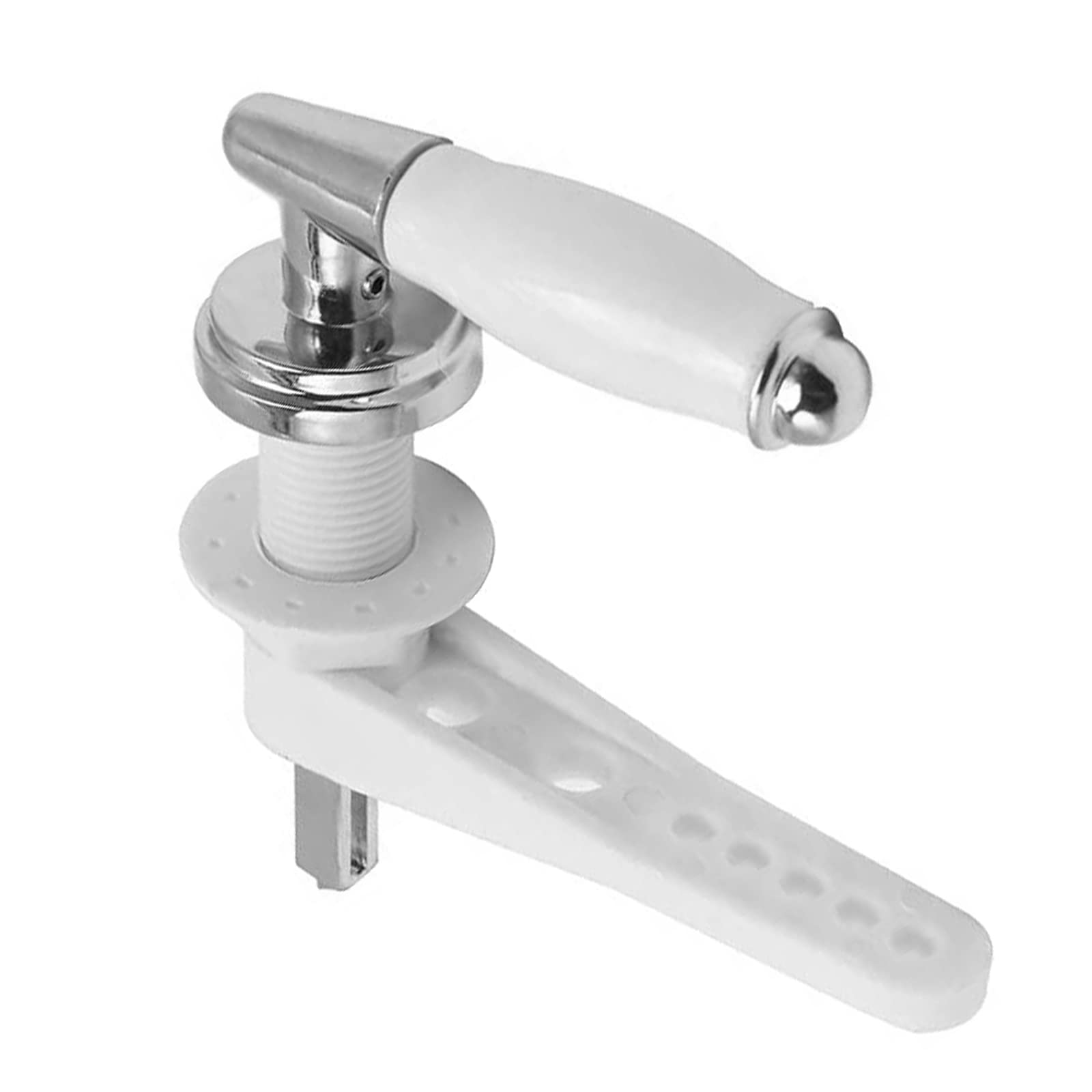 WMLBK Cistern Lever Handle, Ceramic & Zinc Alloy, White, Universal Fit, Traditional Toilet Cistern Handle, Globe Valve, 9x12x3 cm