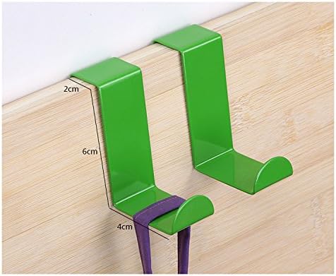 2pcs/set Stainless Steel Cabinet Door Drawer Hooks Clothes Hanger Towel Holder Home Organizer Kitchen Accessories (Green)
