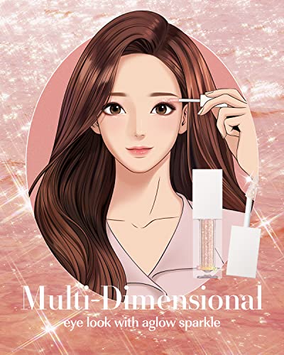 AMTS Webtoon True Beauty - 01 Some Love | Liquid Pink Gold Chunky Glitter Eyeshadow | Highlighter, K-Drama Korean Makeup, Highly Pigmented, Long Lasting Shimmer