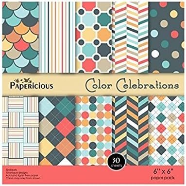 Papericious Designer Edition Paper Pack - Color Celebrations 6"X6"