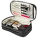 Ellis James Designs Travel Makeup Bag - Black - Make Up Travel Bag - Makeup Brush Case With Compartments Soft Padded Travel Jewelry Roll and Make Up Bags 2-in-1 Cosmetic Cases No Tangle Necklace Case