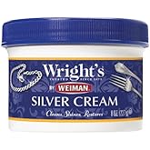 Wright's Silver Cleaner and Polish Cream, 8 Ounce, Gently Clean and Remove Tarnish for Jewelry, Pewter, and Sliver Without Scratching, Ammonia Free