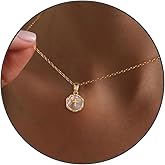 Gold Enamel Mini Cross Necklace Tiny Mother of Pearl Cross Necklace Religious Christian Gift for Baptism First Communion Christmas