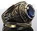 Sujak Jewelry US Navy Blue CZ 18K Gold Overlay Men's Ring size 8 9 10 11 12 13