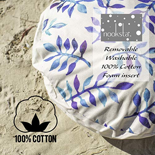 Nooksta Macrame Hanging Chair Swing Chairs Included Cushion & Hanging KIT for Indoor Outdoor, Hammock Stand, Ceiling or Tree Swing. Blue Vine Cushion - Thumbnail 5
