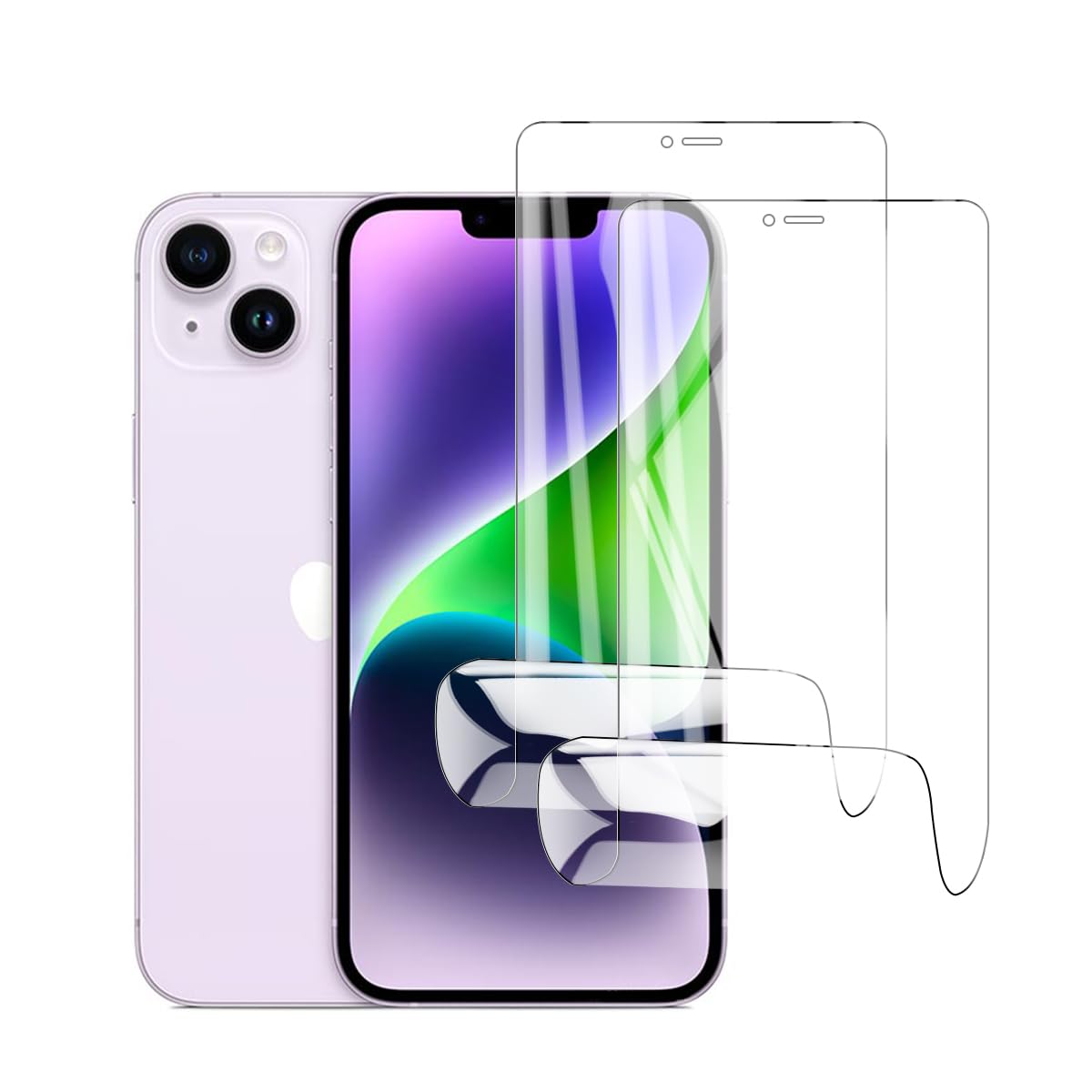 Glcrrpu 2 Pack Screen Protector for iPhone 14 Plus[6.7inch] High Sensitive Hydrogel TPU Film HD Clear Flexible,Self-Healing[Not Tempered Glass]