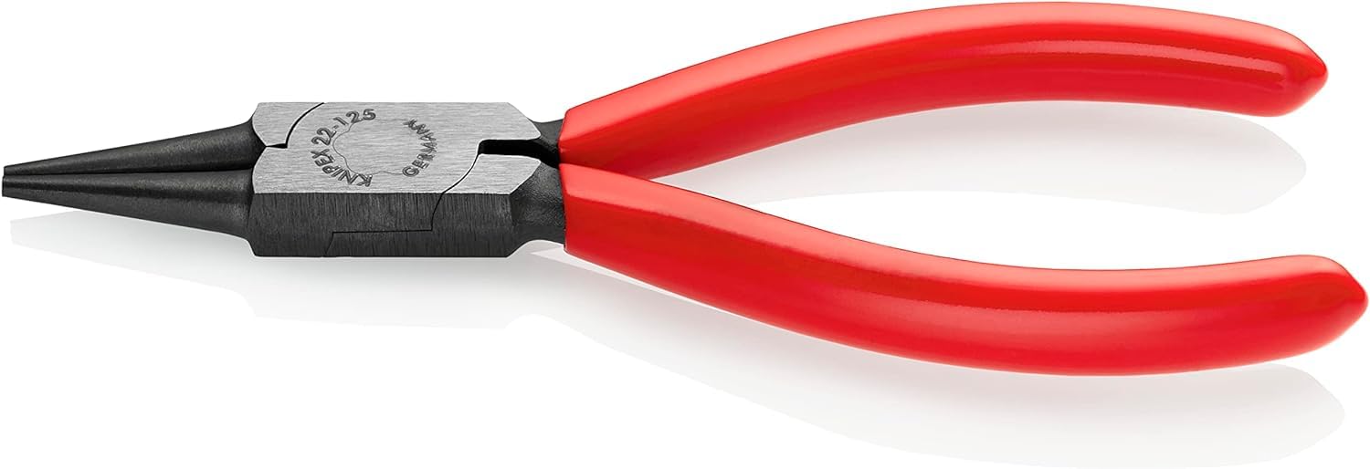 KNIPEX Round Nose Pliers with Plastic Coating 125 mm, 22 01 125