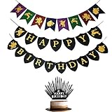 Game of Thrones Party Supplies Set - Happy Birthday Banner with Cake Toppers Party Decorations