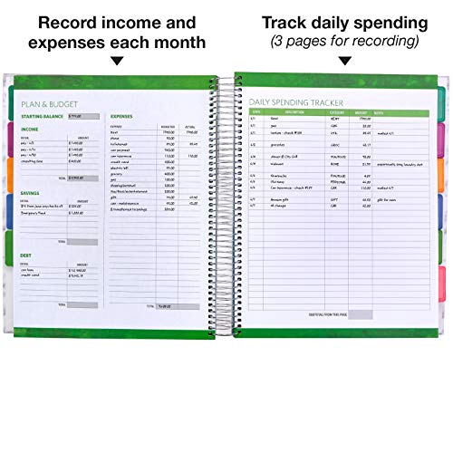 Budget Planner & Monthly Bill Organizer with 12 Envelopes and Pockets