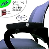 Armrest Pads: Ergonomic Memory Foam High Density Anti-Slip Arm Rest Covers. Jumbo Computer Elbow Cushion Arm Pads. Universal - Office, Gaming, Wheelchair. Relieves Forearm Pain Fatigue. 2PC Set