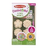 Melissa & Doug Created by Me! Flower Wooden Magnets Craft Kit - The Original (4 Designs, 4 Paints, Stickers, Glitter Glue, Great Gift for Girls and Boys - Best for 4, 5, 6 Year Olds and Up)