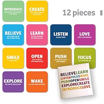 Refrigerator Magnets Inspirational Motivational Words 12 Piece Gift Set,Designed Package Tsoomi brand