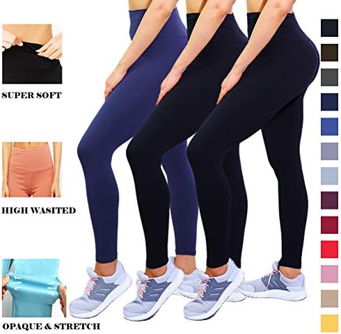 CAMPSNAIL High Waist Plus Size Leggings for Women 7 Pack Super Soft Leggings Yoga Leggings Workout Leggings Cropped Leggings