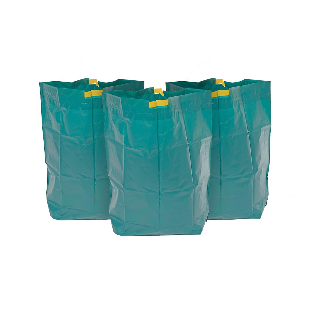 Kordis Reusable Garden Waste Bags- Pack Of 3 Sacks. Heavy Duty Stand Up Garden Bags With Drawstring Handles. Large Waterproof Foldable Bag For Garden Waste & Rubbish- 85L Capacity, Green.
