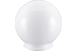ASPEN CREATIVE CORPORATION Aspen Creative 28001-11, 6" White Acrylic Replacement Lamp Post Globe with 3-3/4" Twist Lock Neck