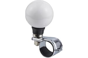 Lunsom Ball Shape Wheel Spinner Resin Steering Suicide Knob Driving Power Handle Control Grip Booster Car Turning Aid Helper Fit Most Vehicle (White)