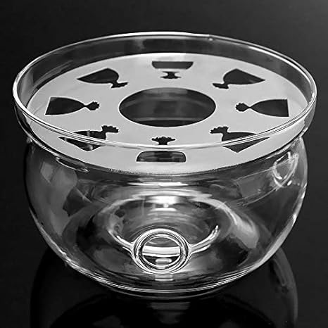 Amazon 耐熱ティーポットウォーマーベース透明ホウケイ酸ガラス丸型断熱ティーライトポータブルティーポットホルダー ティーポット オンライン通販