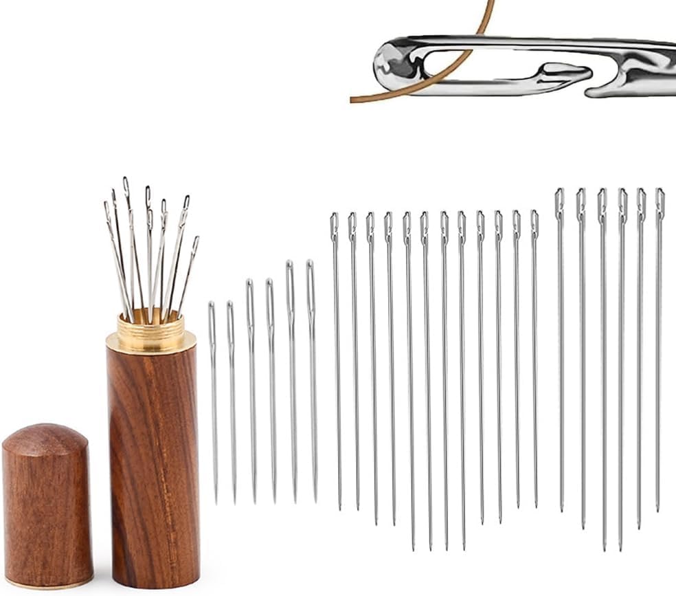 MISUYA-CHUBE Set of 5 Sashiko Needles, Alloy Steel, Sharp Points, Handmade by Japanese Craftsmen