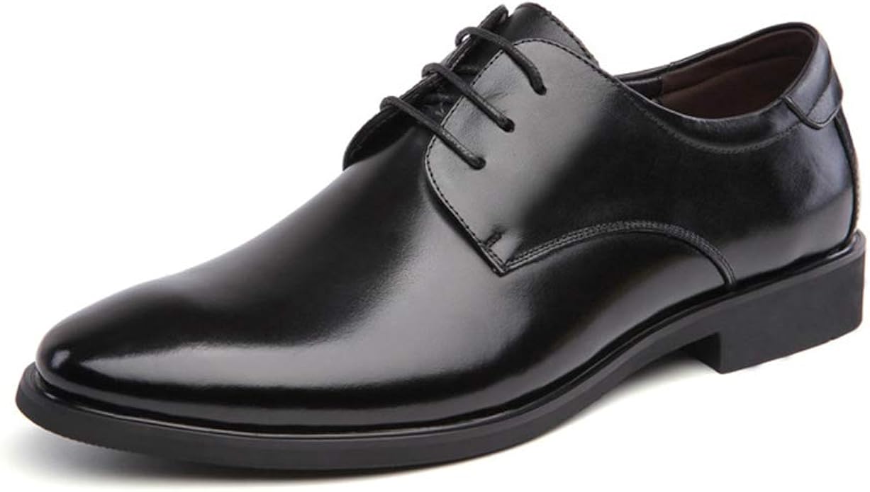 Mens Dress Shoes Classic Pointed Toe Leather Black Wedding Oxford