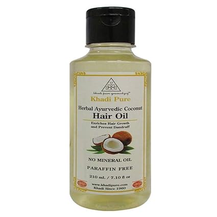 Khadi Pure Herbal Ayurvedic Coconut Hair Oil, 210 ml