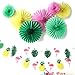 Summer Party Decoration Kit Paper Fans Tropical Party Flamingos and Pineapples Banners Tassel Garlands Hawaiian Luau Beach Supplies SUNBEAUTY 31 Piece